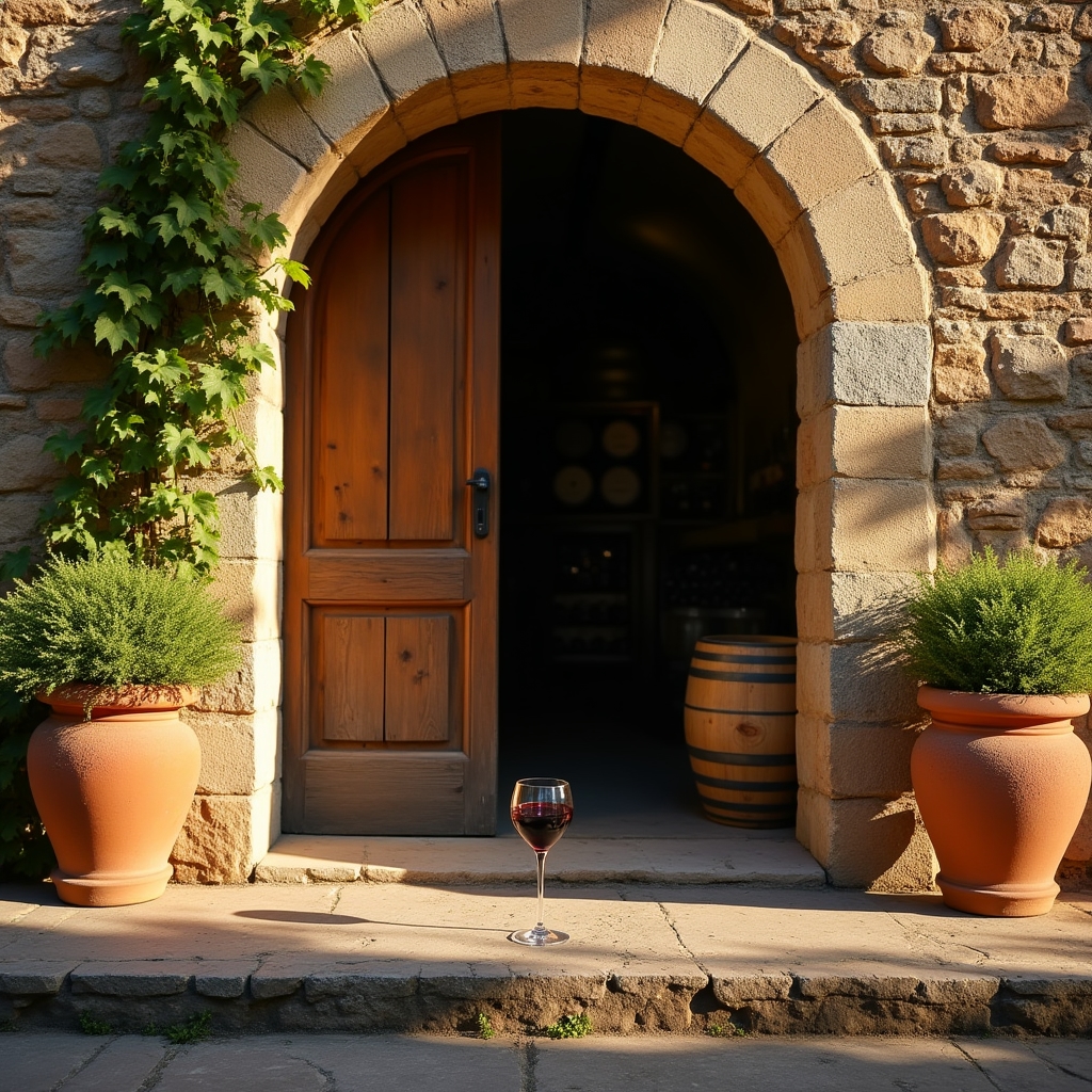 Cantina del Chianti Classico con vigneti in primo piano