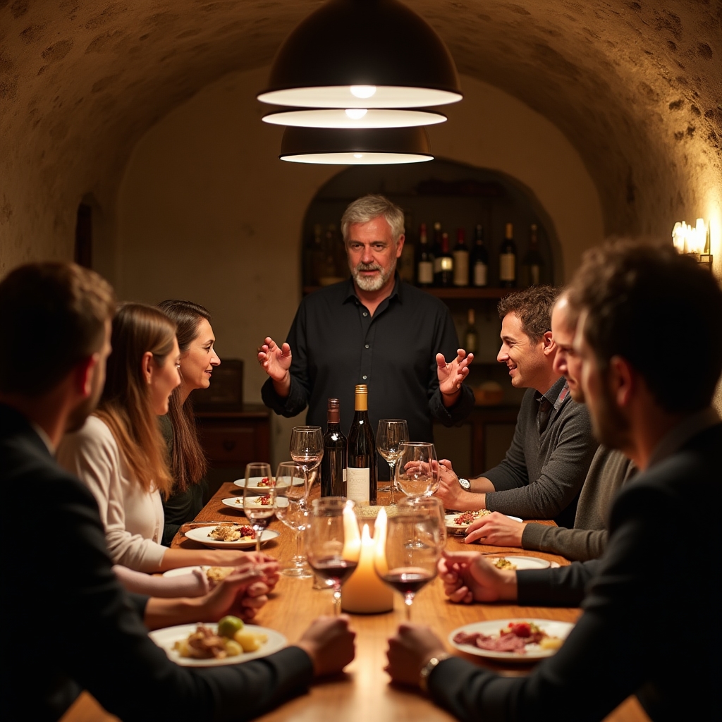 Gruppo privato durante una degustazione guidata in cantina